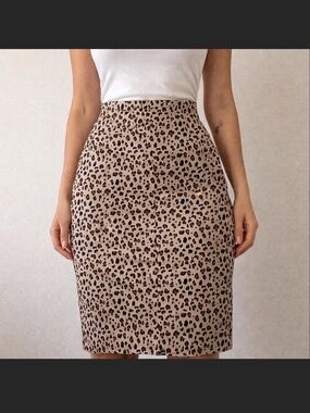 J. Crew Beige Leopard-Print Pencil Skirt